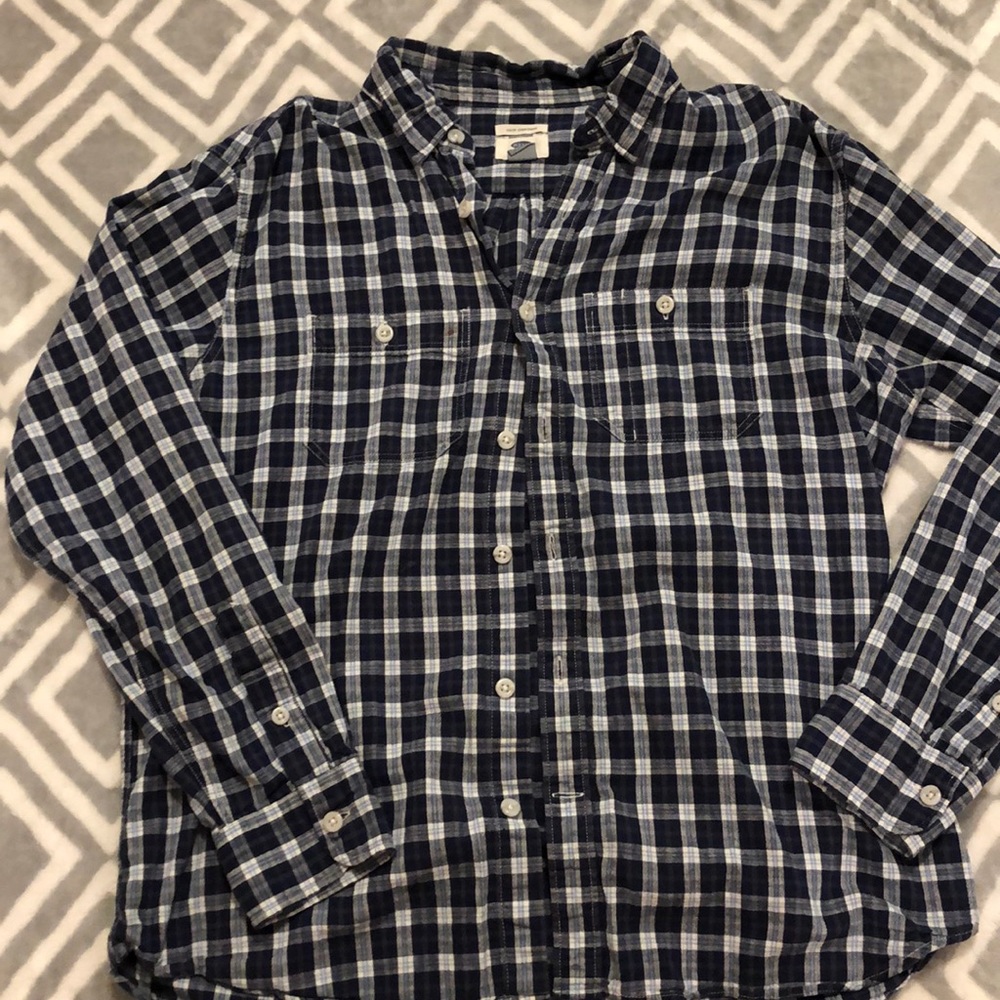 Old Navy Slim Fit Blue Plaid
